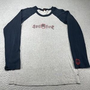 Spitfire Shirt Mens Medium Gray Raglan Long Sleeve Bighead Skateboard Tee Y2K